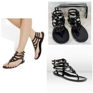 Jimmy Choo Margot Black Jelly Gladiator Sandals size 7